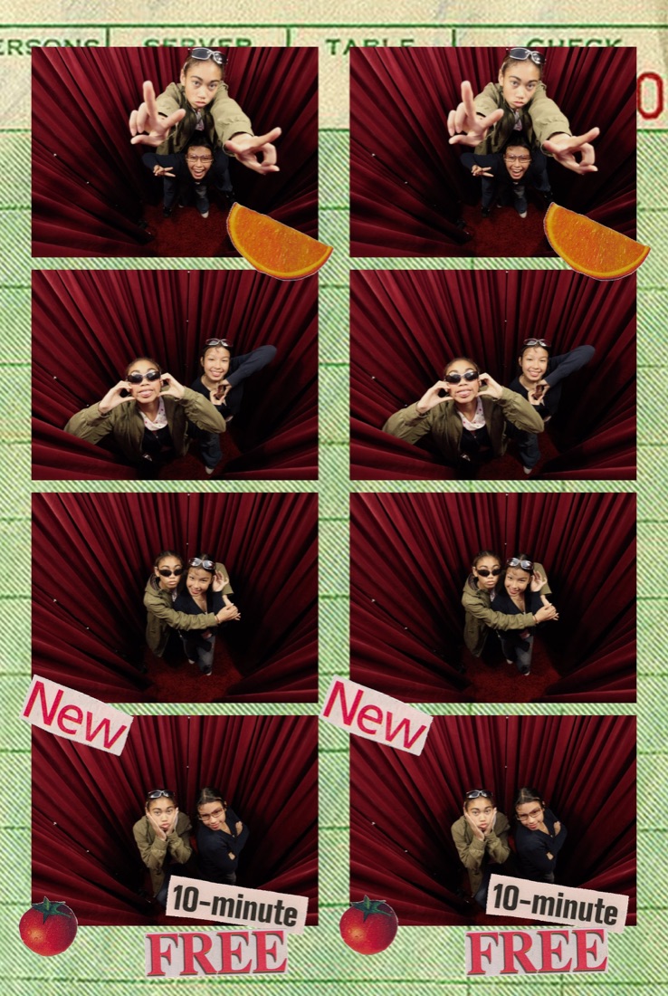 Receipt-themed photobooth strip